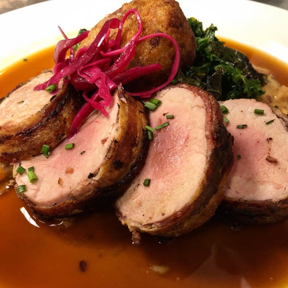 Pork loin with au jus