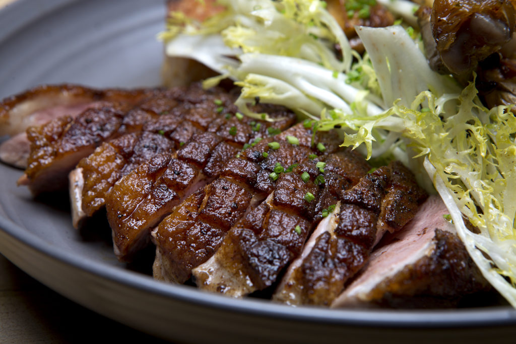 sliced duck breast