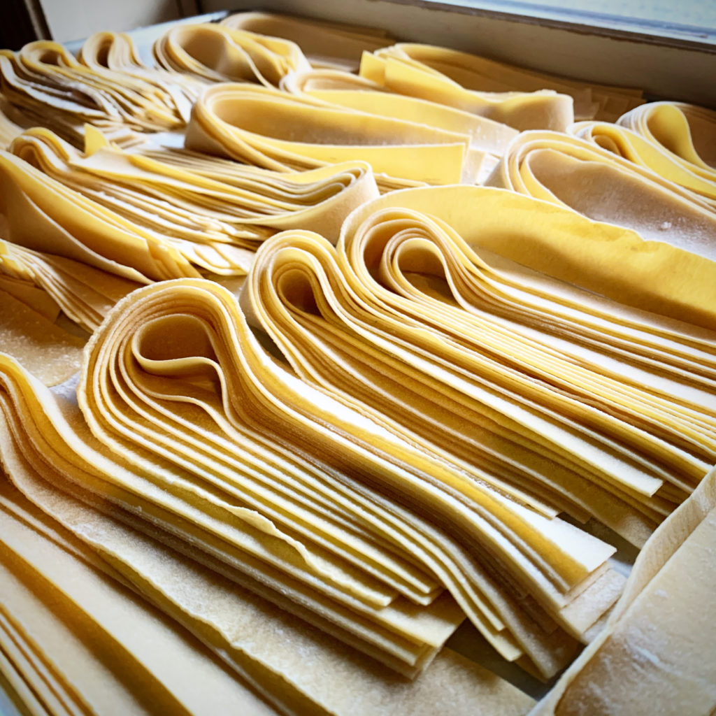 Fresh homemade tagliatelle